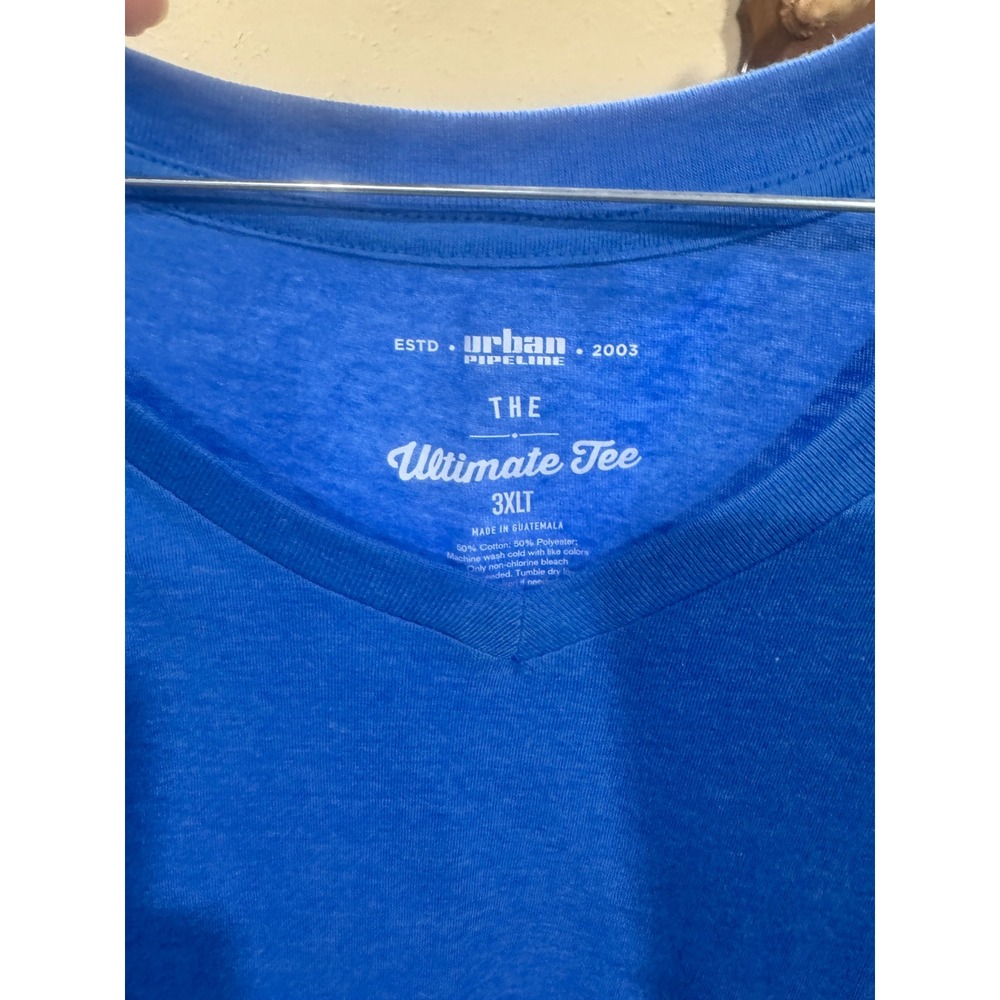 Urban Pipeline Ultimate Tee Mens 3XLT Royal Blue V-Neck‎ Short Sleeve T-Shirt